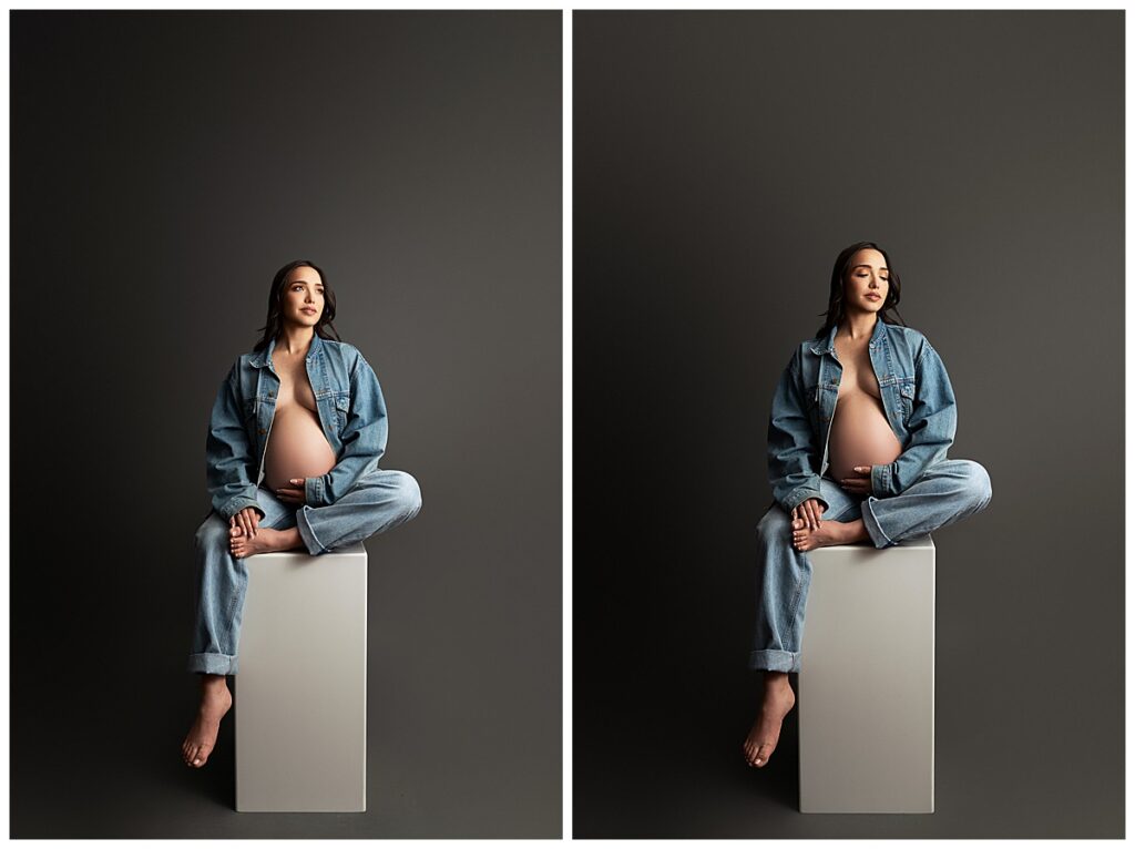 portrait maternité femme enceinte en studio séance photo à Montréal
